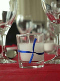 10 White Wax Clear Glass Holder Votive Candle - Wedding Event Centrepiece Table Decoration - Next Deals AU