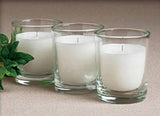 10 White Wax Clear Glass Holder Votive Candle - Wedding Event Centrepiece Table Decoration - Next Deals AU