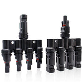 1 Pair 4 To 1 4 branch Waterproof T Branch Cable Connectors Solar PV Panel Connector Male & Female - Next Deals AU