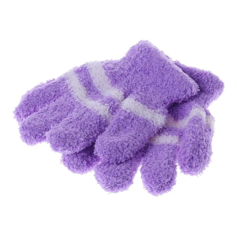 1 Pair Baby Gloves Warm Winter Full Finger Thermal Coral Fleece Kids Boys Girls - Next Deals AU