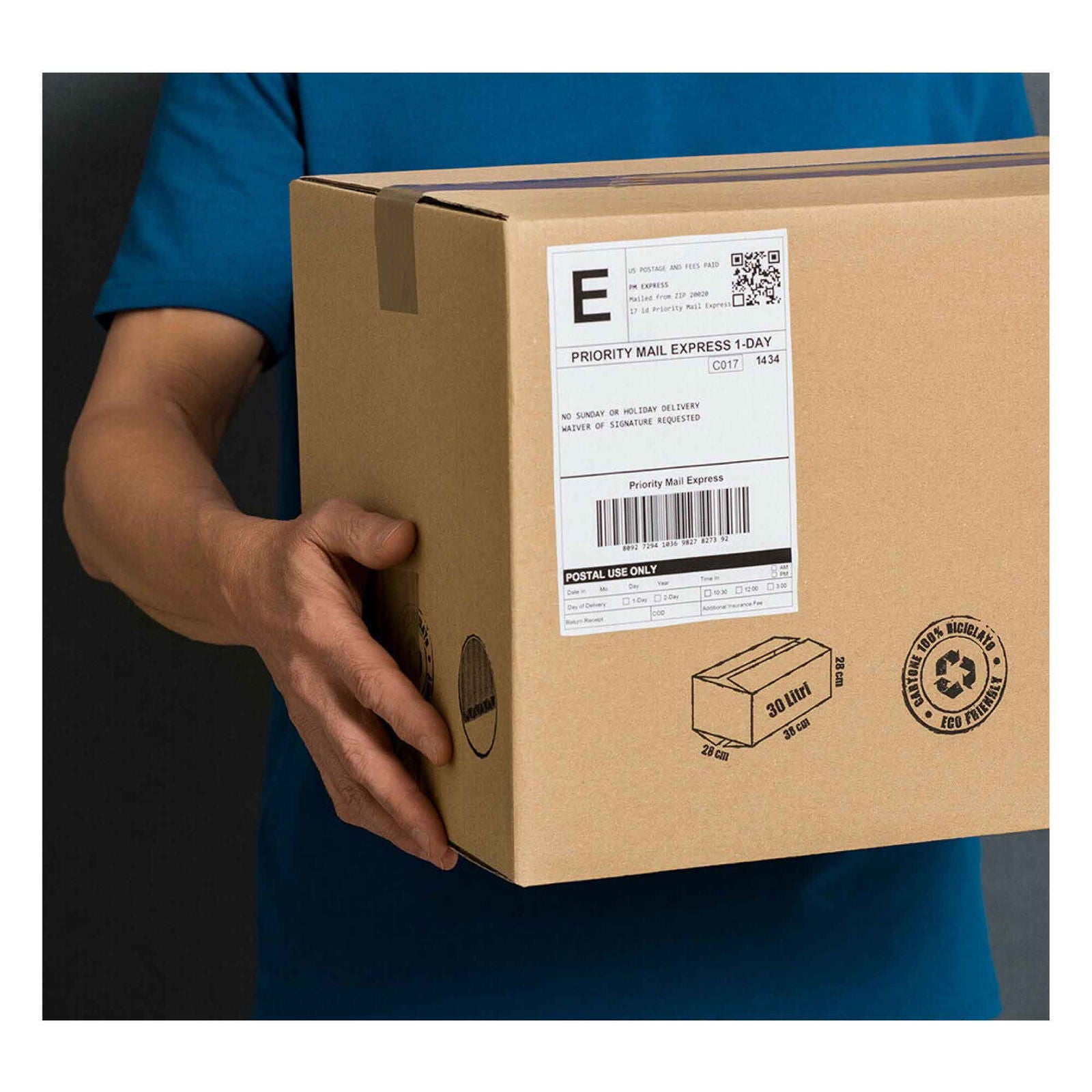 1 Roll x 400 Label Stickers 102x150mm - Direct Thermal White Shipping Labels - Next Deals AU