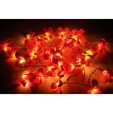 1 Set of 20 LED Deep Red Frangipani Flower Battery String Lights Christmas Gift Home Wedding Party Decoration Outdoor Table Garland Wreath - Next Deals AU