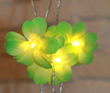 1 Set of 20 LED Green Frangipani Flower Battery String Lights Christmas Gift Home Wedding Party Decoration Outdoor Table Garland Wreath - Next Deals AU