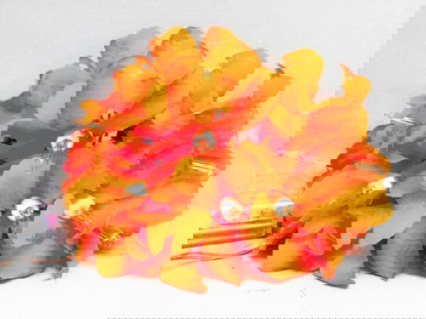 1 Set of 20 LED Orange Frangipani Flower Battery String Lights Christmas Gift Home Wedding Party Decoration Outdoor Table Garland Wreath - Next Deals AU