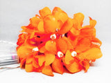 1 Set of 20 LED Orange Frangipani Flower Battery String Lights Christmas Gift Home Wedding Party Decoration Outdoor Table Garland Wreath - Next Deals AU