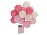 1 Set of 20 LED Pink 5cm Cotton Ball Battery Powered String Lights Christmas Gift Home Wedding Party Girl Bedroom Decoration Outdoor Indoor Table - Next Deals AU