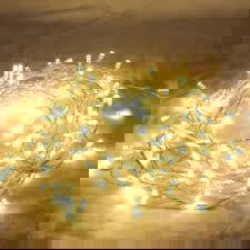 1 Set of 20 LED Plain Warm White Bulb Battery Powered String Lights Christmas Gift Home Wedding Party Bedroom Decoration Table Centrepiece - Next Deals AU