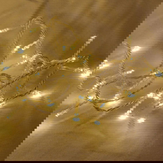 1 Set of 20 LED Plain Warm White Bulb Battery Powered String Lights Christmas Gift Home Wedding Party Bedroom Decoration Table Centrepiece - Next Deals AU