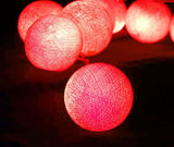 1 Set of 20 LED Red 5cm Cotton Ball Battery Powered String Lights Christmas Gift Home Wedding Party Bedroom Decoration Outdoor Indoor Table Centrepiece - Next Deals AU