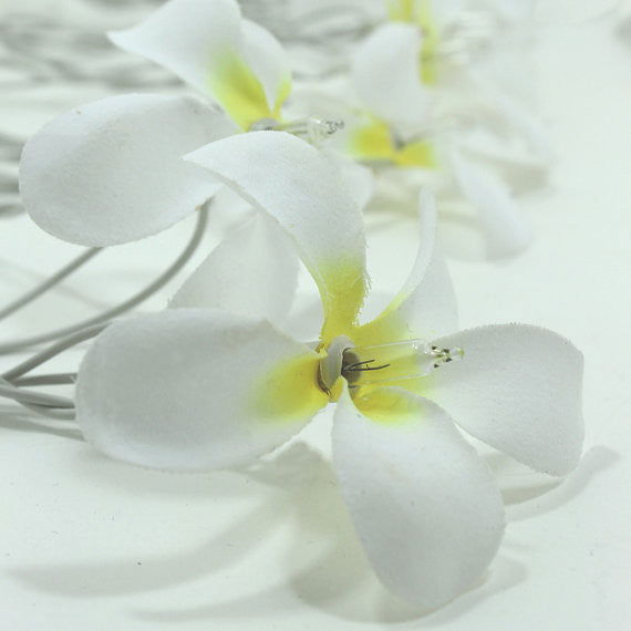 1 Set of 20 LED White Frangipani Flower Battery String Lights Christmas Gift Home Wedding Beach Party Decoration Outdoor Table Centrepiece - Next Deals AU