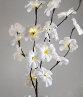 1 Set of 50cm H 20 LED White Frangipani Tree Branch Stem Fairy Light Wedding Event Party Function Table Vase Centrepiece Decoration - Next Deals AU