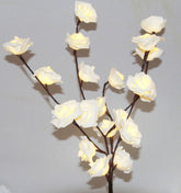 1 Set of 50cm H 20 LED White Rose Tree Branch Stem Fairy Light Wedding Event Party Function Table Vase Centrepiece Decoration - Next Deals AU