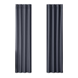 Artiss 2X Blockout Curtains Eyelet 140x230cm Charcoal