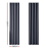 Artiss 2X Blockout Curtains Eyelet 140x230cm Charcoal