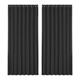 Artiss 2X Blockout Curtains Eyelet 300x230cm Black