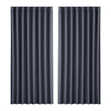 Artiss 2X Blockout Curtains Eyelet 300x230cm Charcoal
