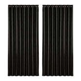 Artiss 2X Blockout Curtains Eyelet 300x230cm Black Shine