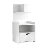 Artiss Bedside Table 1 Drawer with Shelves - EVERMORE White