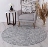 Nordic Blue Reversible Wool Round Rug