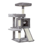 i.Pet Cat Tree 103cm Tower Scratching Post Scratcher Wood Condo House Trees Grey