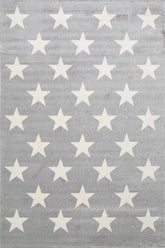 Piccolo Light Grey and White Stars Kids Rug