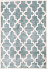 Piccolo Aqua White Lattice Pattern Kids Rug