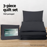 Giselle Bedding Quilt Cover Set Classic Black Queen