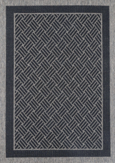 Sisalo Grey Geometric Ikat Bordered Rug