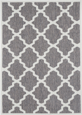 Sisalo Grey and Cream Geometric Rug