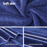 6 Pack Bath Towels Set Cotton Towel Navy