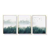 Wall Art 40cmx60cm Mystical Forest 3 Sets Gold Frame Canvas