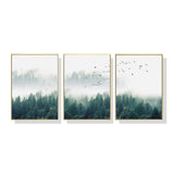 Wall Art 40cmx60cm Mystical Forest 3 Sets Gold Frame Canvas