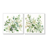 Wall Art 100cmx100cm Sage Garden By Carol Robinson 2 Sets White Frame Canvas