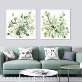 Wall Art 100cmx100cm Sage Garden By Carol Robinson 2 Sets White Frame Canvas