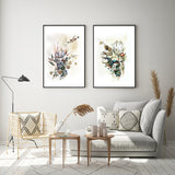 Wall Art 80cmx120cm Berries And Protea 2 Sets Black Frame Canvas