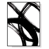 Wall Art 80cmx120cm Minimalist Black Artwork Black Frame Canvas