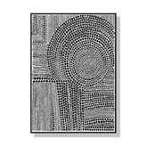 Wall Art 90cmx135cm Clustered Dots B Black Frame Canvas