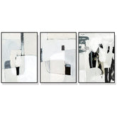 Wall Art 40cmx60cm Soft Spoken 3 Sets Black Frame Canvas