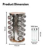 GOMINIMO Rotating Spice Rack Organizer (20 Jars) with Label Sticker and Silicone Funnel