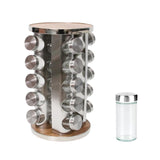GOMINIMO Rotating Spice Rack Organizer (20 Jars) with Label Sticker and Silicone Funnel