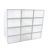 GOMINIMO Plastic Shoe Box 12PCS Medium Size Premium (White)