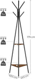 VASAGLE Vintage Coat Rack Stand Black