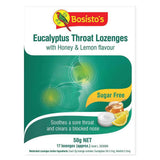 50g Eucalyptus Drops Bosisto's Sugar Free Throat Honey Lemon Soothing Lozenges