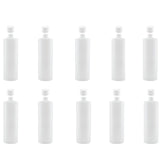 10x 500ml Clear HDPE Round Bottle + 28/410 Caps - Empty Plastic Food Storage