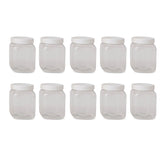 10x 250g Plastic Honey Jars + Lids - Square Clear Food Grade Packaging Containers