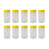 10x 500g Plastic Honey Jars + Lids - Round Clear Food Grade Packaging Containers