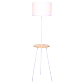 Sarantino Metal Tripod Floor Lamp Shade with Wooden Table Shelf