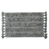 Cotton Fringe Tufted Non-Slip Bathmat Charcoal Grey