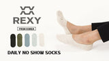 5X Small Daily No Show Socks - MULTI COLOUR 5X Rexy Daily No Show Ankle Socks Small Non-Slip Breath