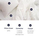 Saesom Flua Snow Comforter Set Double Cool Quilt Bedspread WHITE
